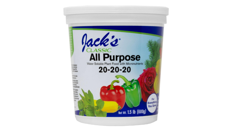 Jack's Classic 20-20-20 All Purpose Water-Soluble Fertilizer with Micronutrients to Provide General Growth on All Plants, 1.5lbs