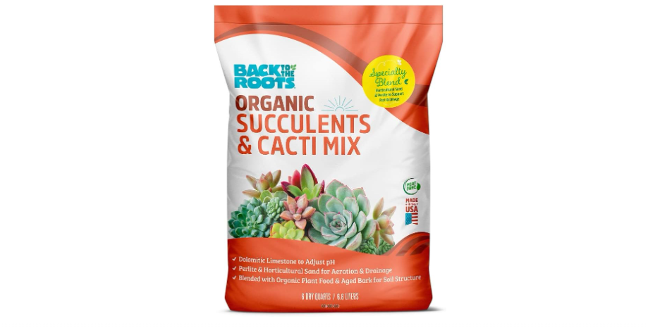  Back to the Roots 100% Organic Succulent & Cacti Mix (6 Quart) | Made in The USA | Premium Nutrition for Indoor and Outdoor Plants