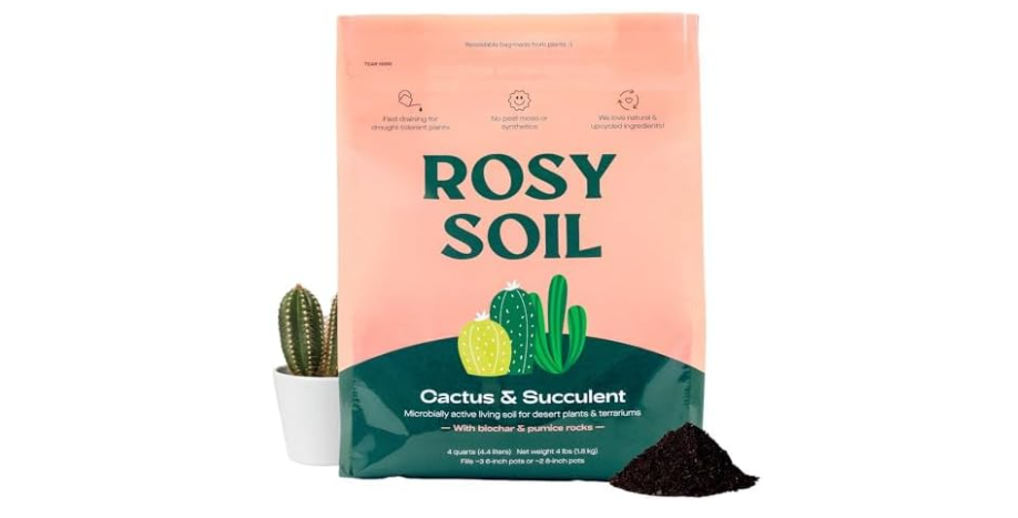  Cactus and Succulent Organic Potting Soil Mix for House Plants - Fast Draining, Root Boosting, Peat-Free, Less Prone to Gnats - Drought-Tolerant - Growth of...