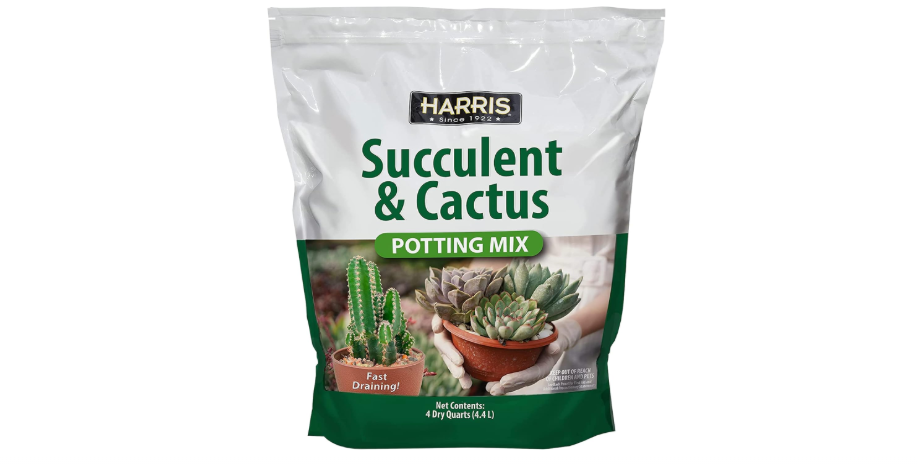  Harris Premium Succulent and Cactus Potting Soil Mix, Fast Draining with Added Nutrients, 4 Quarts