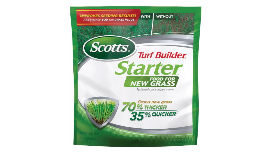  Scotts Turf Builder Starter Fertilizer for New Grass, Use When Planting Seed, 1,000 sq. ft., 3 lbs.