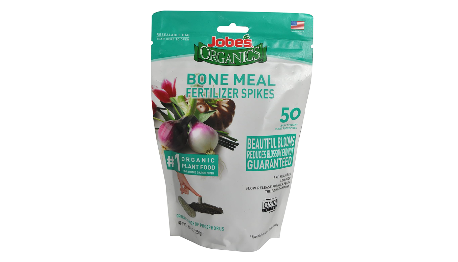  Jobe's Organics Bone Meal Fertilizer Spikes, Strong Root Development for Bulbs, Tomatoes, Roses, and Other Flowering Plants, 50 Count