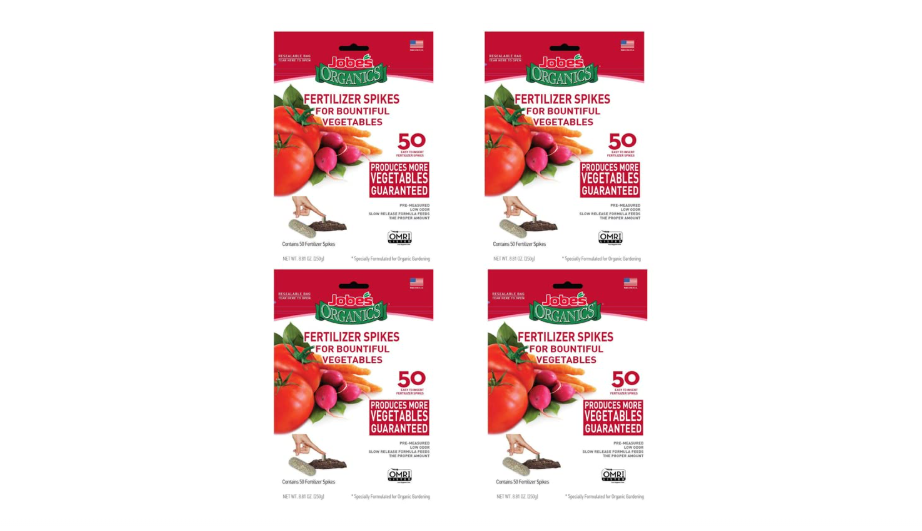  Jobe’s Organics Vegetable & Tomato Fertilizer Spikes, 2-7-4 Time Release Fertilizer for All Vegetables, Herbs and Tomato Plants, 50 Spikes per Package... 