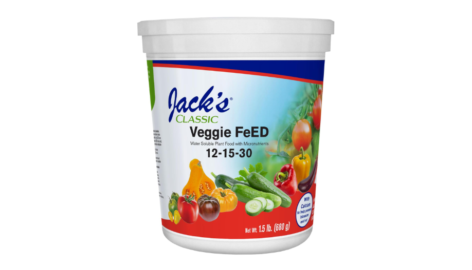  Jack's Classic 12-15-30 Veggie Feed Water-Soluble Fertilizer with Micronutrients for Plant Growth and Abundant Fruit Set in Blooming Vegetable Plants, 1...