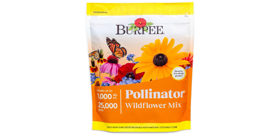  Burpee Wildflower 25,000 Bulk, 1 Bag, 18 Varieties of Non-GMO Flower Seeds Pollinator Garden, Pollinator Mix