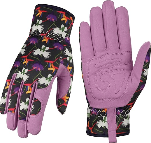 Bamllum Leather Gardening Gloves for Women - Working Gloves for Weeding, Digging, Planting, Raking and Pruning