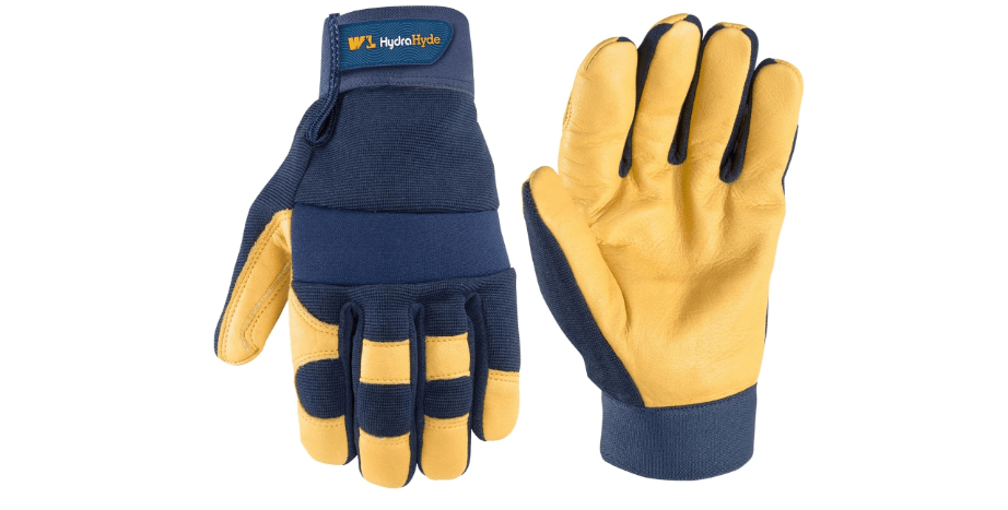  Wells Lamont Men's Leather Palm Work Gloves – HydraHyde Water-Resistant Leather, Flexible Spandex Back, Adjustable Closure – Ideal for Construction,...