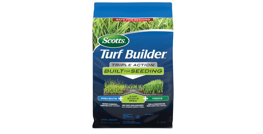  Scotts Turf Builder Triple Action Built For Seeding - Weed Preventer and Fertilizer for New Lawns, 1,000 sq. ft., 4.3 lbs.