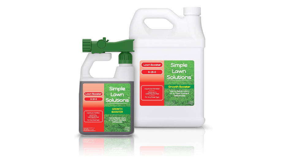  Growth Booster (32 Ounce with Sprayer) and Growth Booster (1 Gallon Refill) - Simple Lawn Solutions Liquid Starter Fertilizer