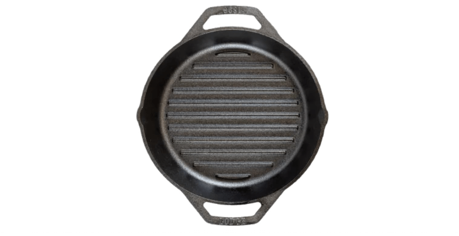 Lodge 12" Cast Iron Dual Handle Grill Pan, Black