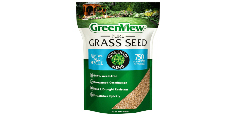 GreenView Pure Grass Seed Turf Type Tall Fescue Sun & Shade Blend, 3 lb. Bag – Covers up to 750 sq. ft.