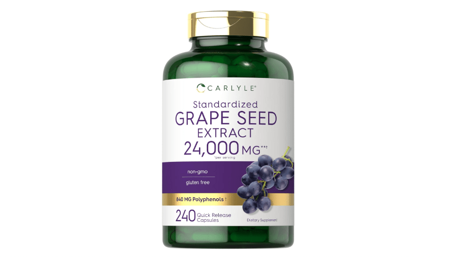 Carlyle Grape Seed Extract 24,000 mg Equivalent 240 Capsules | Maximum Strength Standardized Extract | Non-GMO, Gluten Free