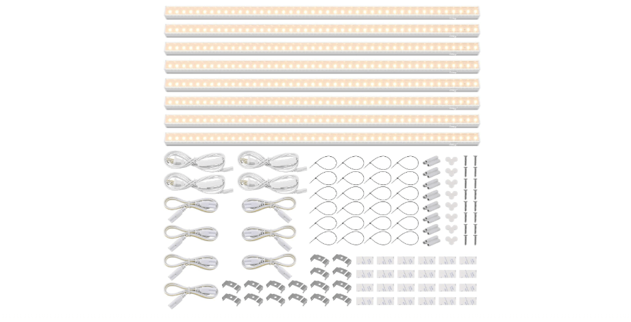 Barrina T5 Grow Lights, Full Spectrum, 2ft 80W (8 x 10W, 500W Equivalent), LED Grow Light Strip for Greenhouse, Plant Grow Shelf, Plug and Play Easy...