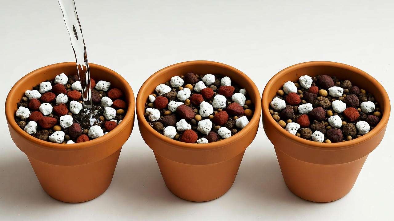 Fast-draining inorganic soil mix for indoor cactus blooming success