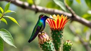 a beak that is for berries on a cactus