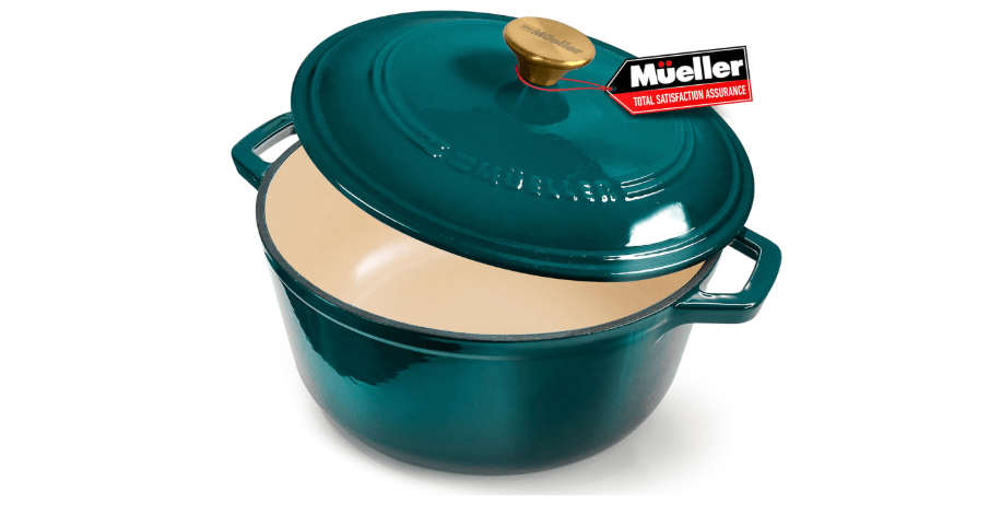 Mueller DuraCast 6 Quart Enameled Cast Iron Dutch Oven Pot with Lid, Heavy-Duty, Oven Safe up to 500° F & Across All Cooktops, Wedding Registry Ideas...