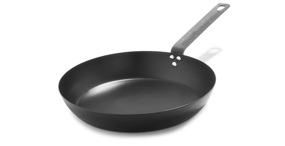 Merten & Storck Pre-Seasoned Carbon Steel 12” Frying Pan Skillet, Use on Induction, Stove and Grill, Durable, Even-Heating, for Searing, Grilling, Oven...