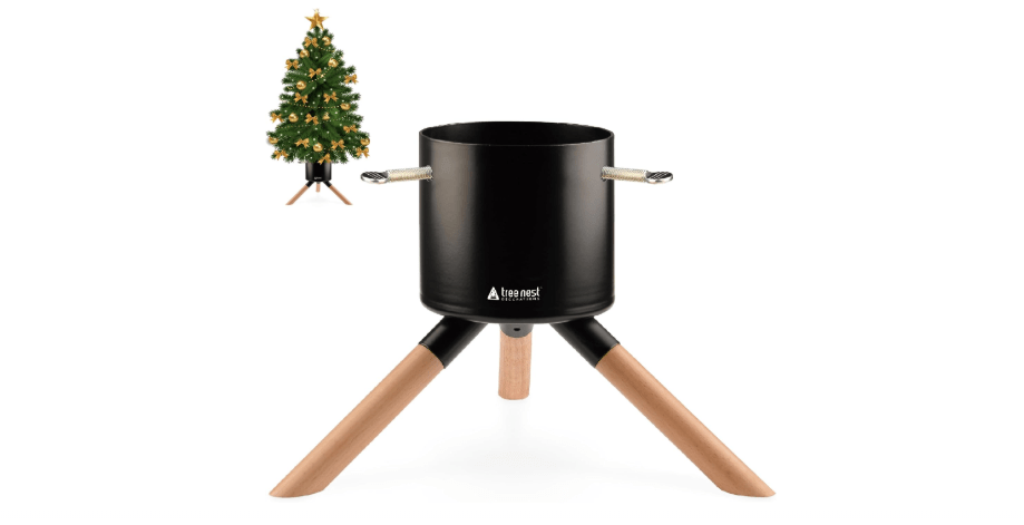 Tree Nest Christmas Tree Stand Base for 3ft 4ft 5ft Modern Tabletop Christmas Small Tree Mini Christmas Tree Holder for Xmas Tree Decoration (Cosmopolitan...