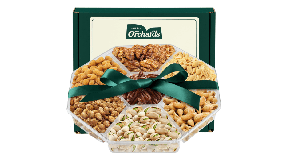 Nuts gift Basket - With a Variety of Freshly Roasted Nuts - Beautifully Packaged Gift Baskets for Men, Sympathy Basket.