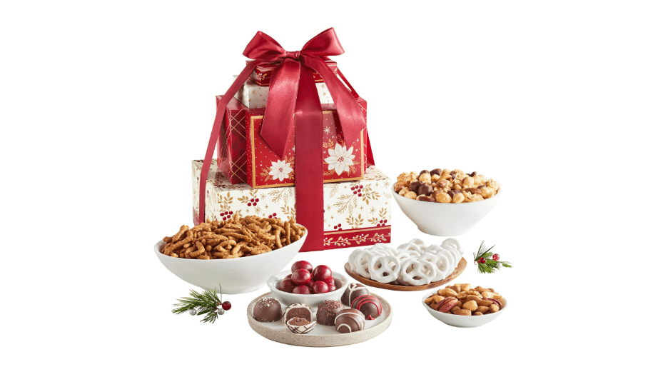 Harry & David Holiday Signature Tower, Christmas Gift, Gift Basket, Assorted Chocolates, Corporate Gifts