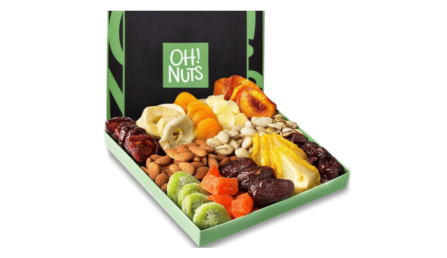 Oh! Nuts Dried Fruits and Nuts Gift Basket - Premium, Healthy Assortment of Nuts & Dried Fruits, Grown and Traditionally Crafted in the USA, Sealed...
