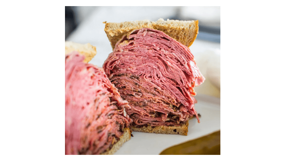 Carnegie Deli New York Pastrami & Corned Beef Sandwich Kit | Pastrami, Corned Beef, Rye Bread, Mustard & Pickles (Serves 8)