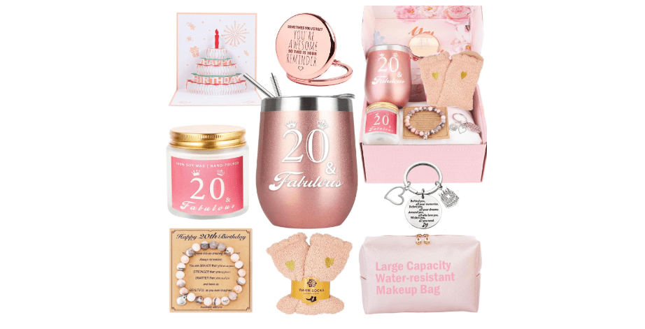 20th Birthday Gifts For Girls, Happy 20th 20 Year Old Girl Birthday Basket Gifts Box for Best Friends Female Daughter Sister Her Girlfriend Coworker Bestie...
