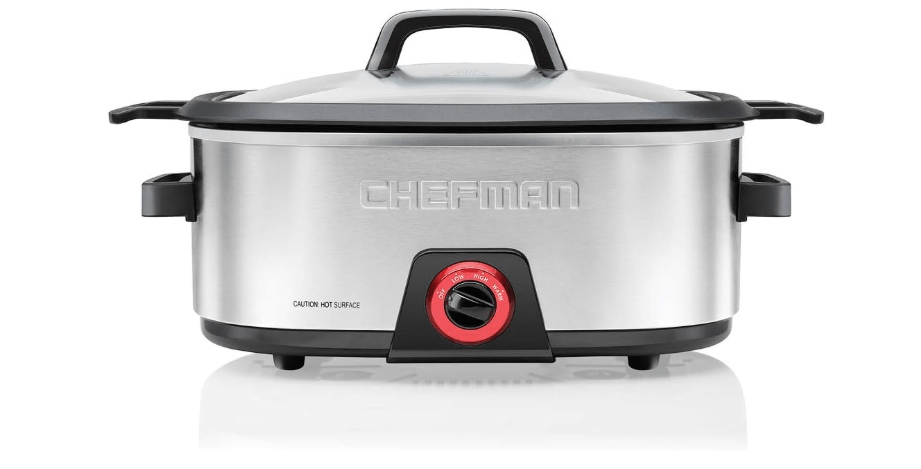 Chefman 6-Quart Slow Cooker, Electric Countertop Cooking, Stovetop & Oven-Safe Removable Insert for Browning & Sautéing, Family-Size Soups &...