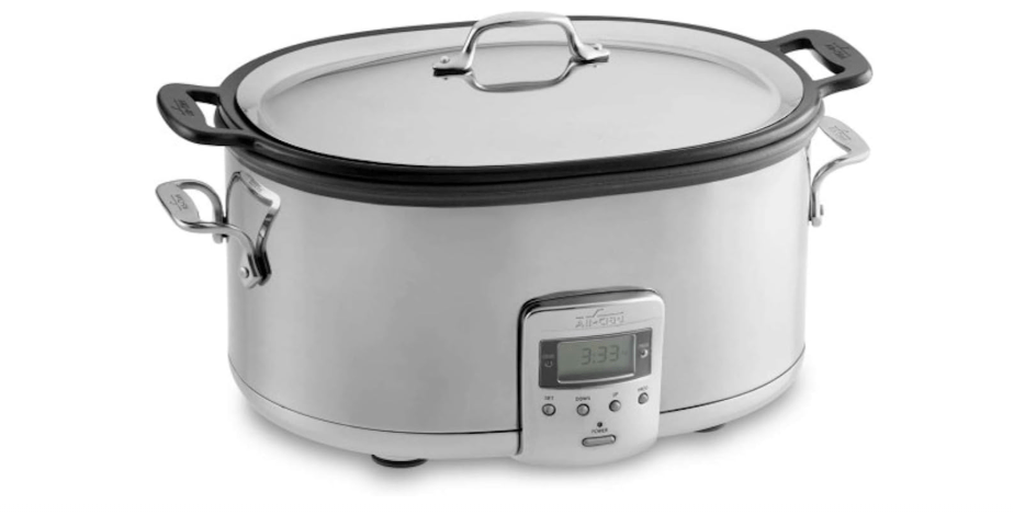 All-Clad Stainless Steel Electric Slow Cooker 7-Quart, Programmable LCD Timer, Aluminum Insert, Slow Cookers, Small Kitchen Appliances, Silver