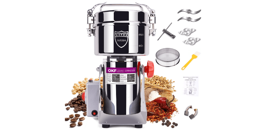  1000g Grain Mill, 304 Stainless Steel Spice Grinder, 3000W High-speed Commercial Flour Mill, Superfine Flour Mill Grinder for Home, Grain Mill for Flour