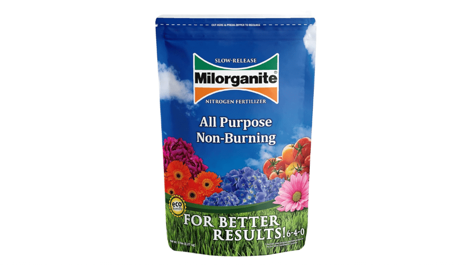 Milorganite All-Purpose Eco-Friendly Slow-Release Nitrogen 6-4-0 Fertilizer, 5 Pound Bag - for Lawns, Flowers and Gardens