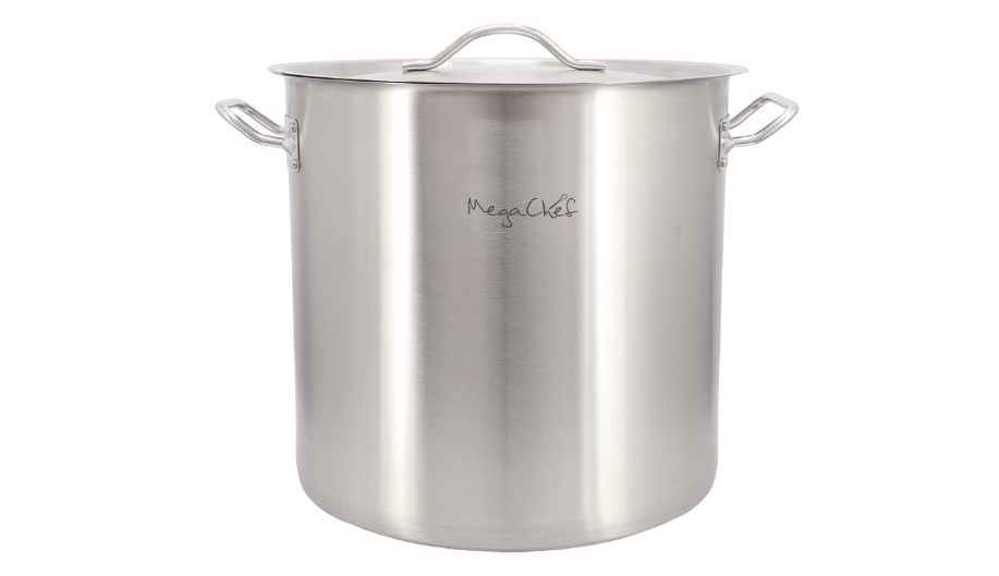MegaChef Professional Kitchen Large Capacity Round Stainless Steel Stock Pot with Lid for Catering, Canning, Batch Cooking, Entertaining, Banquets,...