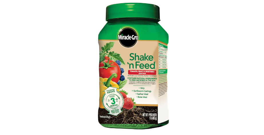  Miracle-Gro Shake 'N Feed Tomato, Fruit and Vegetable Plant Food, For In-Ground and Container Plants, Feeds up to 3 Months, 1 lb.