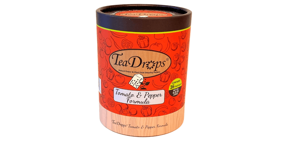  TeaDrops Organic Tomato + Pepper + Eggplant Fertilizer – 16 Liquid Indoor House Plant Food Packets – Make up to 32 Gallons (Easy use in Watering Can &...