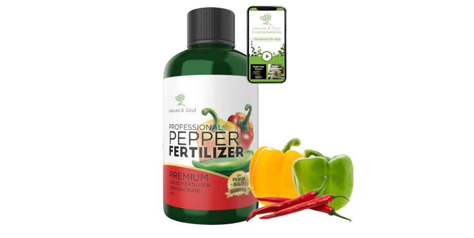  LEAVES AND SOUL Professional Liquid Pepper Fertilizer | 5-1-5 Concentrate, Liquid Plant Fertilizer for Garden, Healthy Produce, Good Harvest, Multi-Purpose...