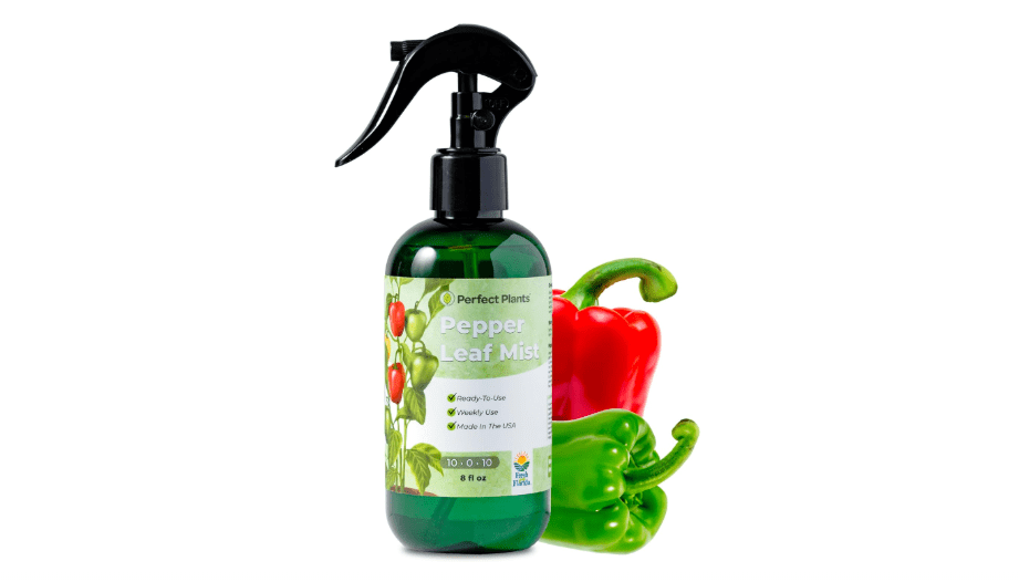  Pepper Leaf Spray Fertilizer by Perfect Plants | Premium Food Blend for Gardening Peppers | Harvest Delicious Peppers from Your Vegetable Garden (8 fl oz)