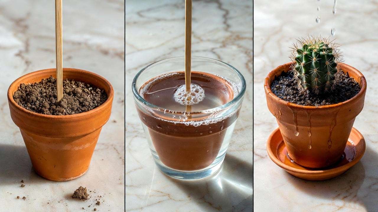 Soak and dry watering method for spiky succulents: check, soak, drain – beginner guide