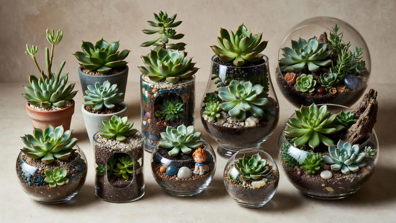 Assorted succulent gifts displayed from budget-friendly to premium options.