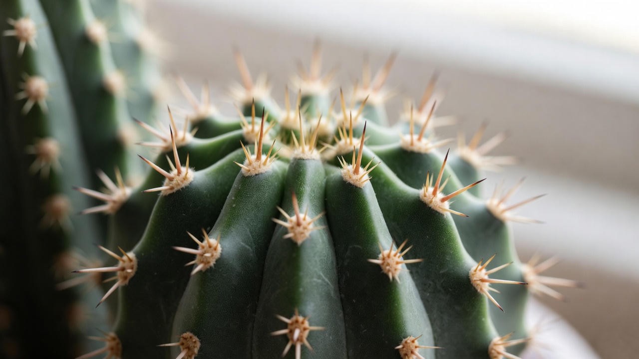 Close-up of cactus spines and glochids showing potential indoor plant injury risks