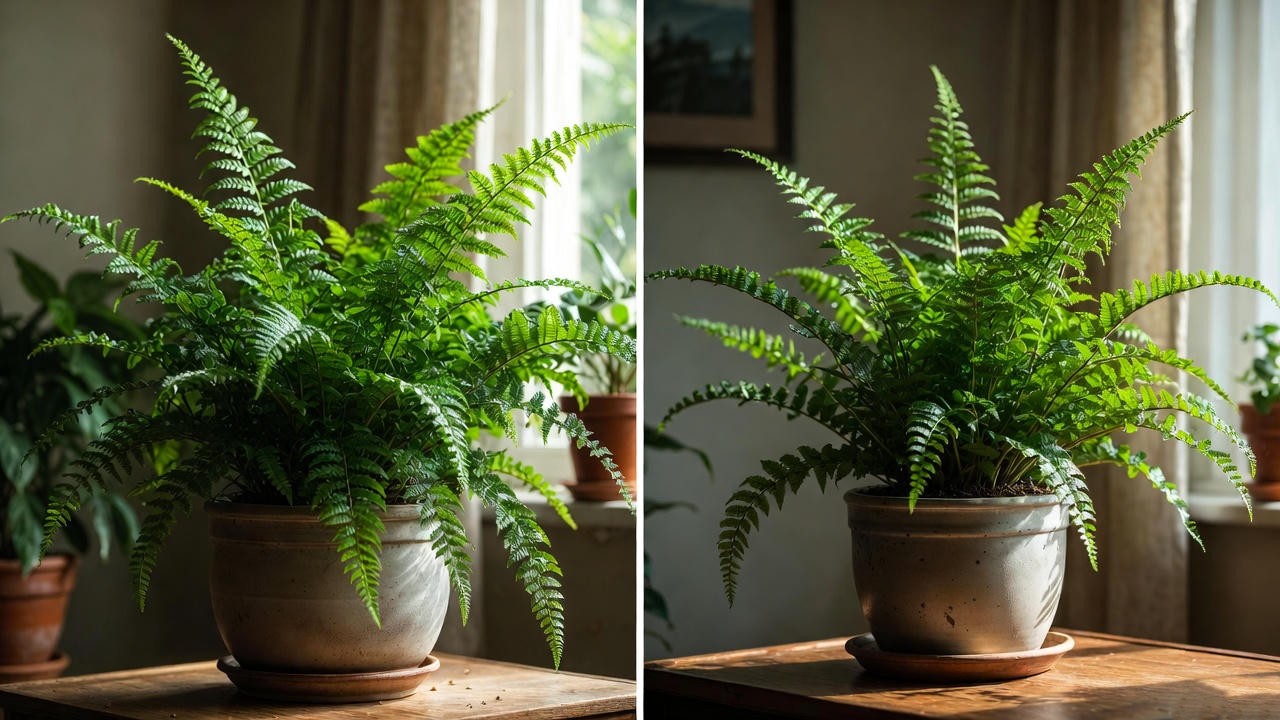 Correct versus incorrect macho fern spacing indoors comparison