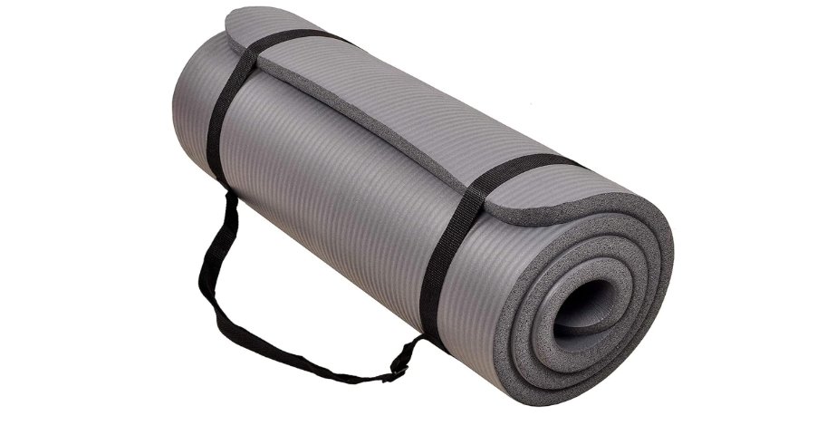 
BalanceFrom GoCloud 71x24 Inches Extra Thick Yoga Mat 1-Inch High-Density Foam – Roll-Up Exercise Pad with Double-Sided Non-Slip Surface and Carrying Strap...