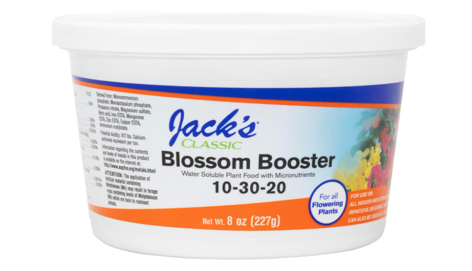  Jack's Classic 10-30-20 Blossom Booster Water-Soluble Fertilizer with Micronutrients for Increasing Color and Quantity of Blooms in Flowering Plants, 8oz