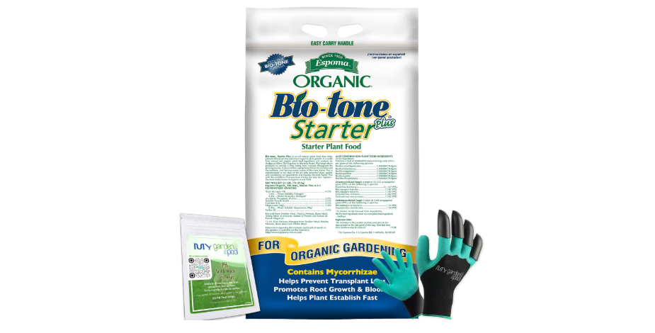  Espoma Bio-Tone Starter Plus 25 lb Natural & Organic Plant Food – Enhanced with Beneficial Microbes & Mycorrhizae, Complete Gardening Kit with My... 