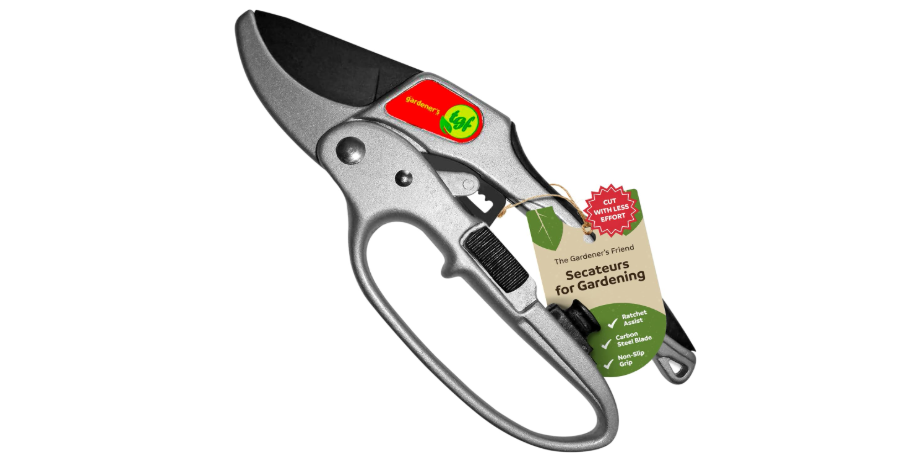 Ratchet Pruning Shears Gardening Tool – Anvil Pruner with Assisted Action – Ratcheting Pruners for with Heavy Duty, Nonstick Steel Blade – Garden Tools by...