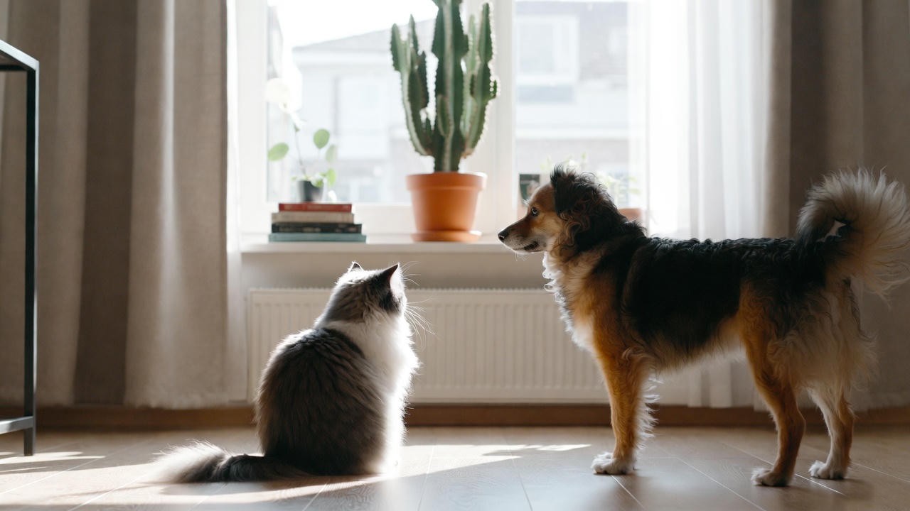 Indoor cactus placed safely away from pets to prevent injuries