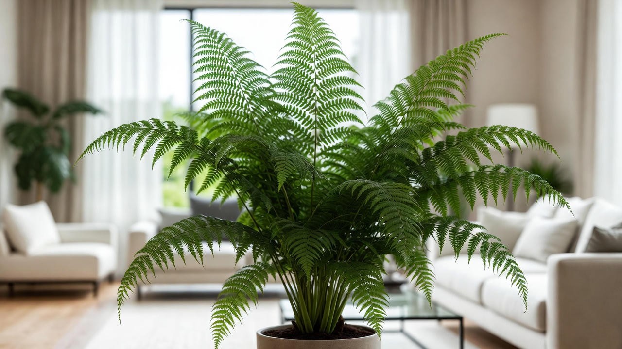 Proper long-term macho fern spacing in an indoor living space