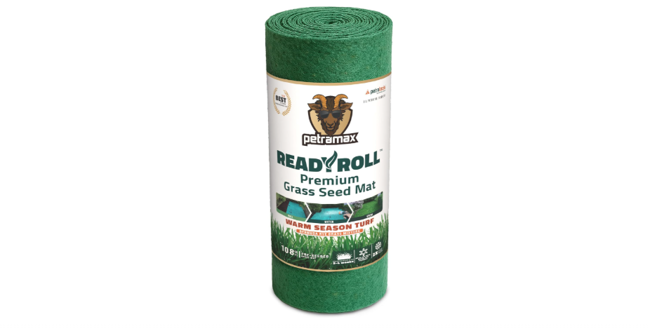  Petramax ReadyRoll Biodegradable Bermuda Grass Seed Mat for Southern Lawn (108 ft.) 3-in-1 Grass Seed Rolls w/Mulch & Fertilizer - Perennial Rye, Tall...