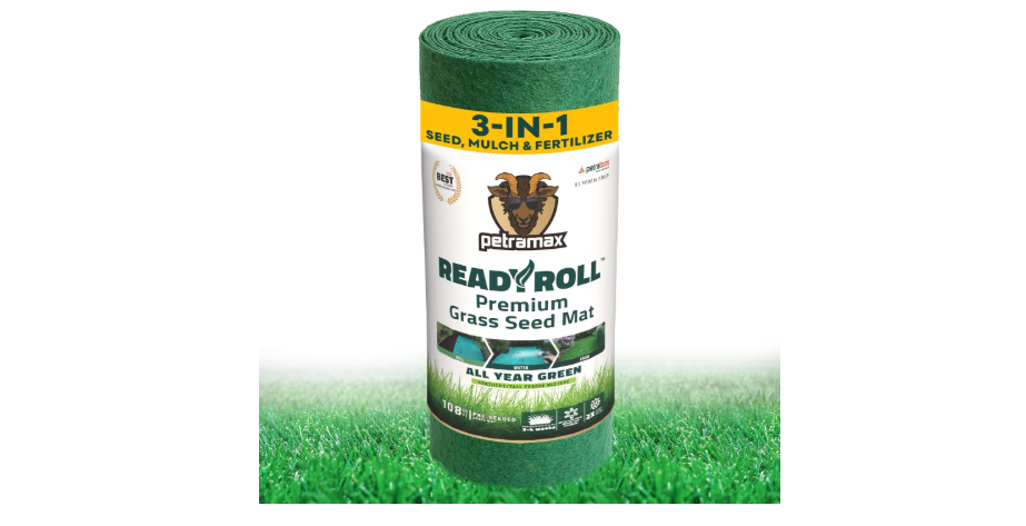  Petramax ReadyRoll Biodegradable Grass Seed Mat for Lawn (108 ft.) - All Year Green 3-in-1 Tall Fescue & Kentucky Grass Seed Rolls w/Mulch &...