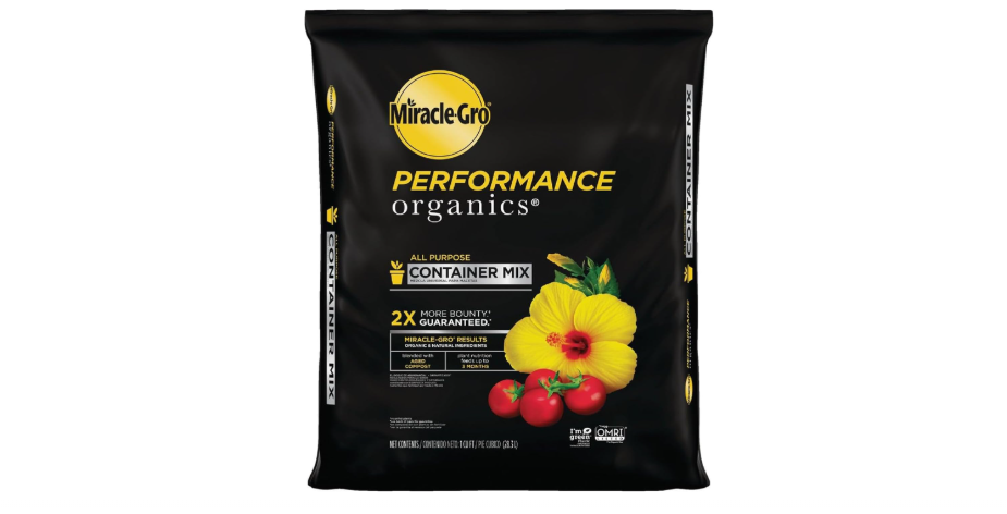 Miracle-Gro Performance Organics All Purpose Container Mix - Organic and Natural Plant Soil, Feed for Up to 3 Months, For Vegetables, Flowers, and Herbs,...