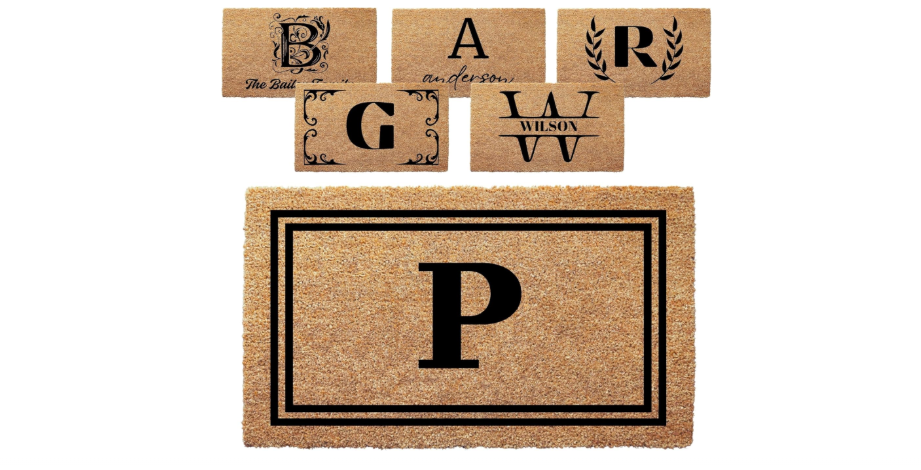 clicked craft Personalized Door Mat with Monogram - Custom Doormat with Anti-Slip Backing - 3 Size Options - Family Doormat Custom Door Mats for Front Door...